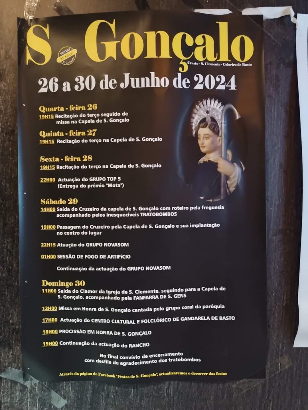 Cartaz Festa em honra de São Gonçalo 2024 - Celorico de Basto