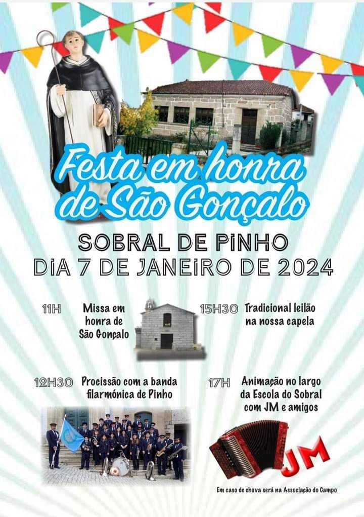 Cartaz Festa em Honra de São Gonçalo 2024 - Sobral de Pinho