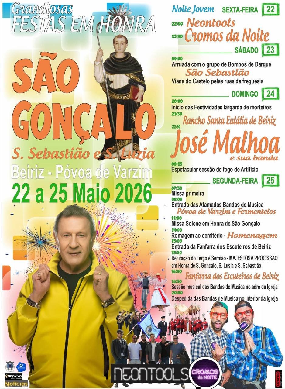 Cartaz Festa em honra de São Gonçalo 2026 - Beiriz