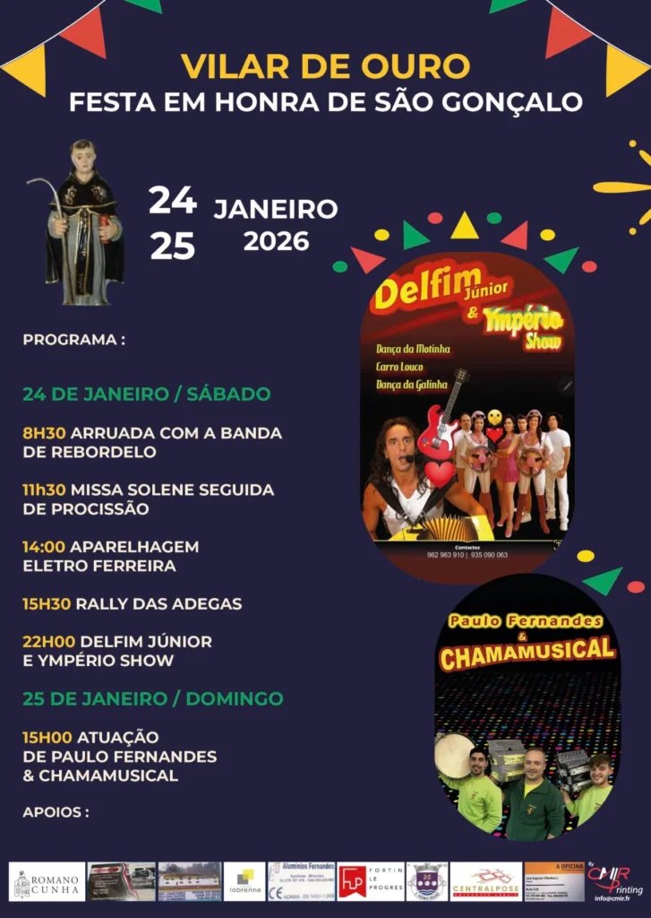 Cartaz Festa em honra de São Gonçalo 2026 - Vilar de Ouro
