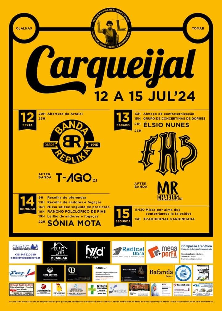 Cartaz Festa em Honra de São João 2024 - Carqueijal