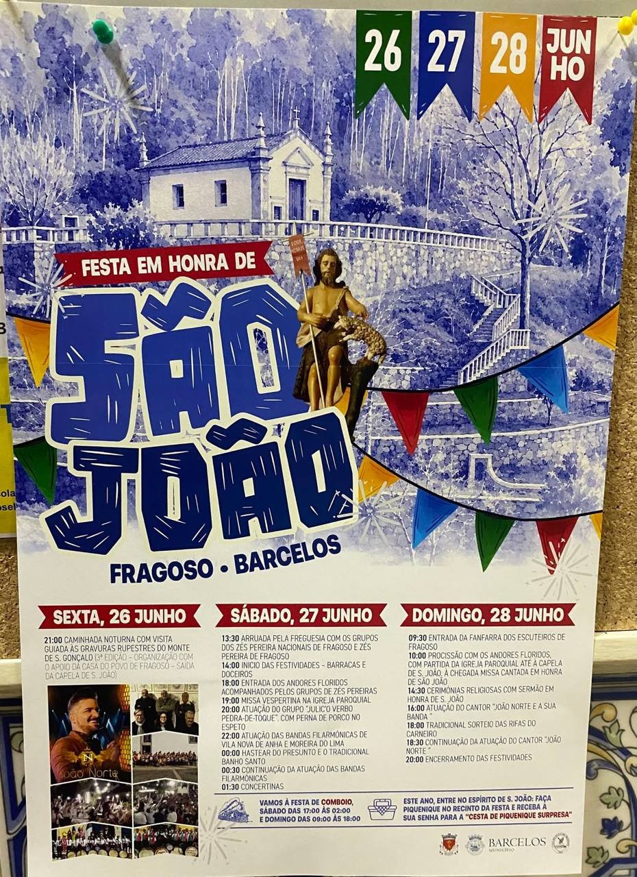 Cartaz Festa em honra de São João 2026 - Fragoso