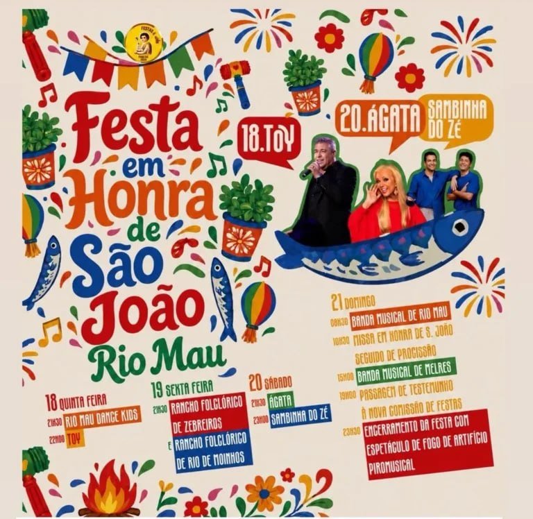 Cartaz Festa em honra de São João 2026 - Rio Mau