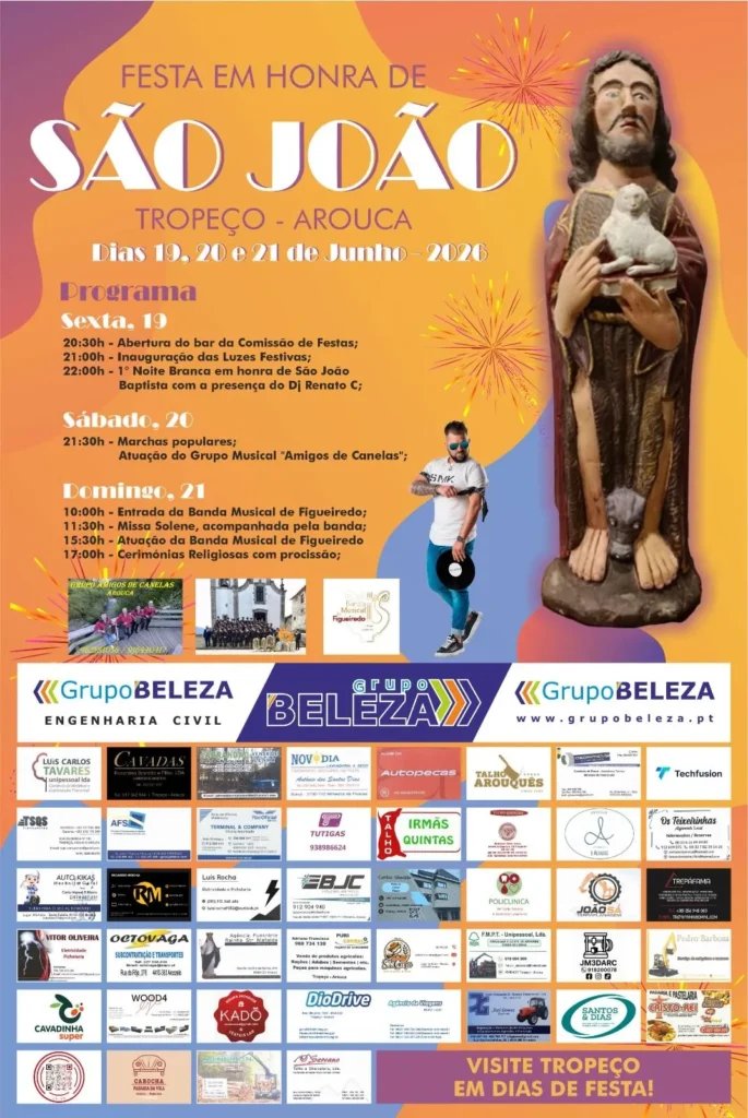 Cartaz Festa em honra de São João 2026 - Tropeço