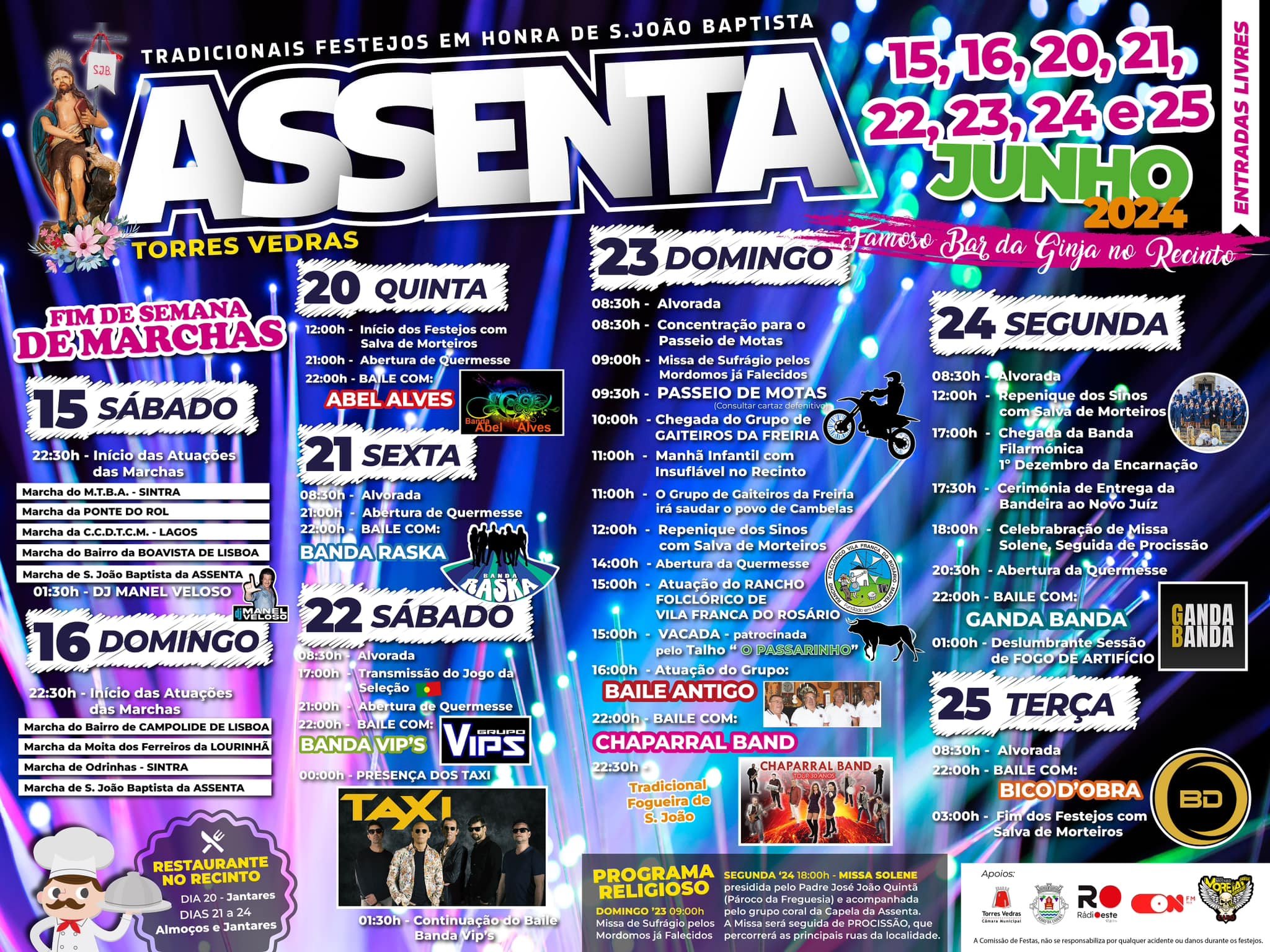 Cartaz Festa em Honra de São João Baptista 2024 - Assenta