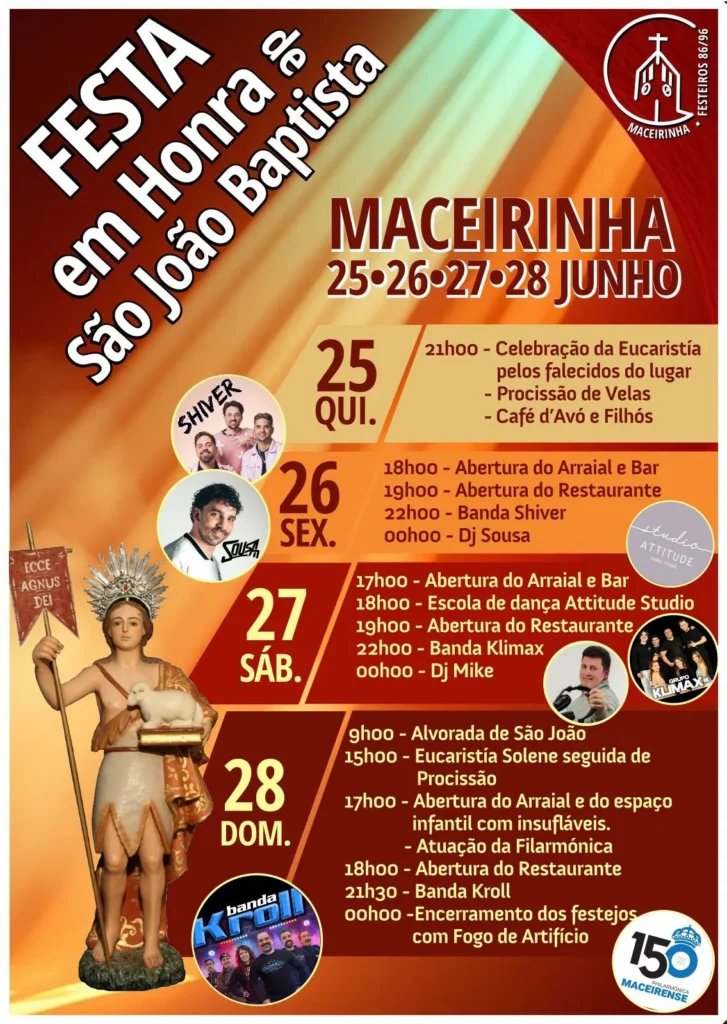 Cartaz Festa em honra de São João Baptista 2026 - Maceirinha