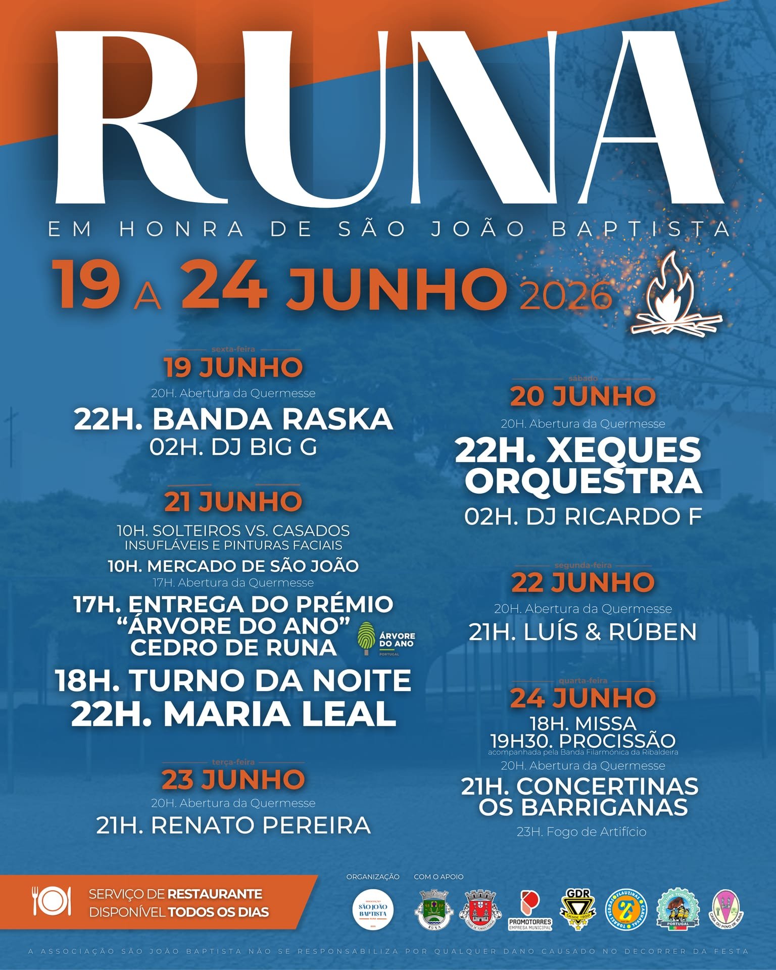 Cartaz Festa em honra de São João Baptista 2026 - Runa