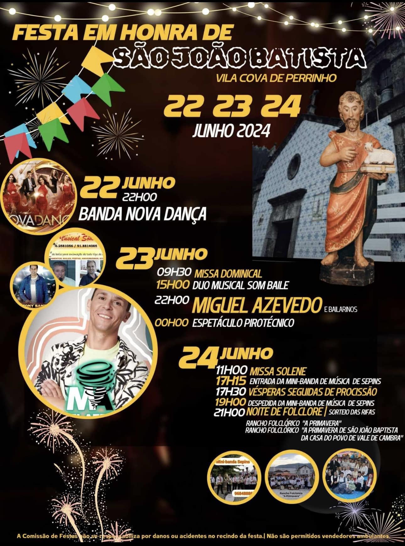Cartaz Festa em Honra de São João Batista 2024 - Vila Cova de Perrinho