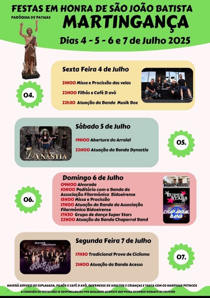 Cartaz Festa em Honra de São João Batista 2025 - Martingança
