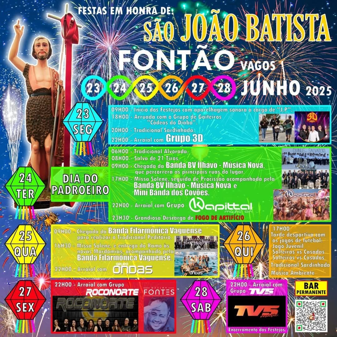 Cartaz Festa em Honra de São João Batista 2025 - Vagos