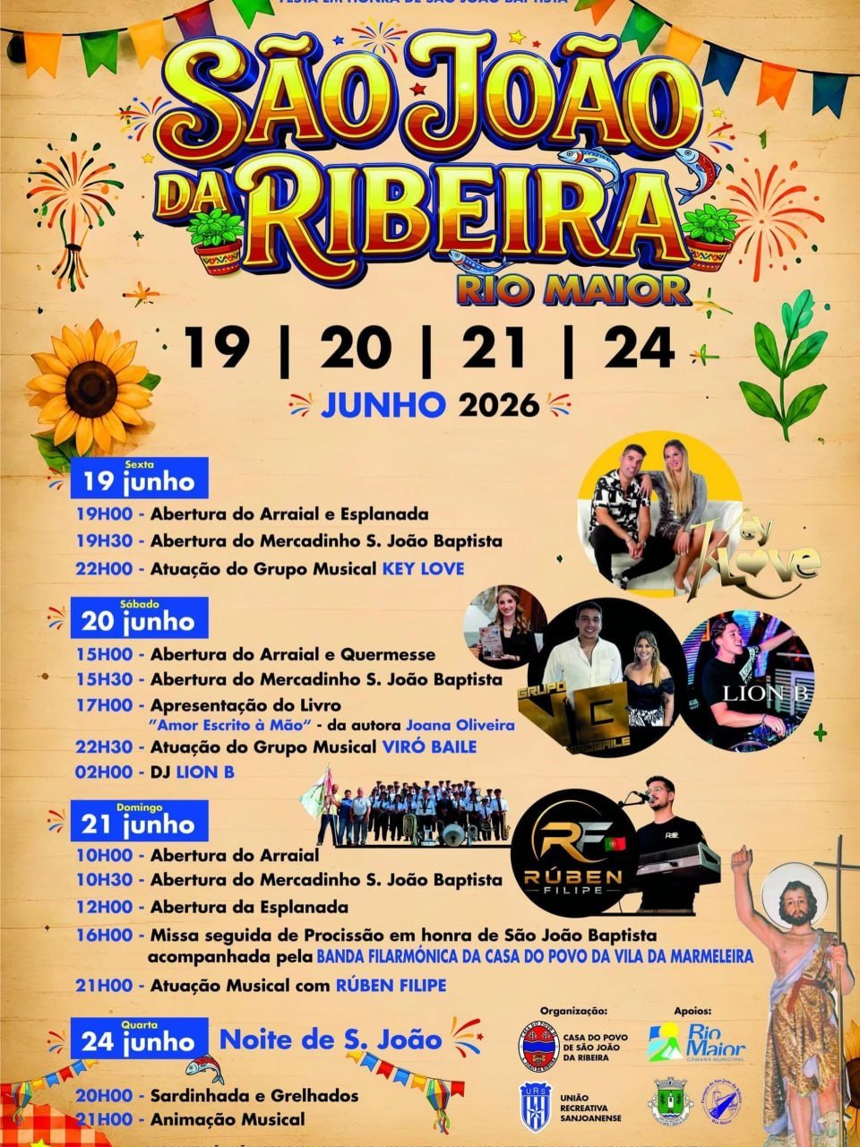 Cartaz Festa em honra de São João da Ribeira 2026 - Rio Maior