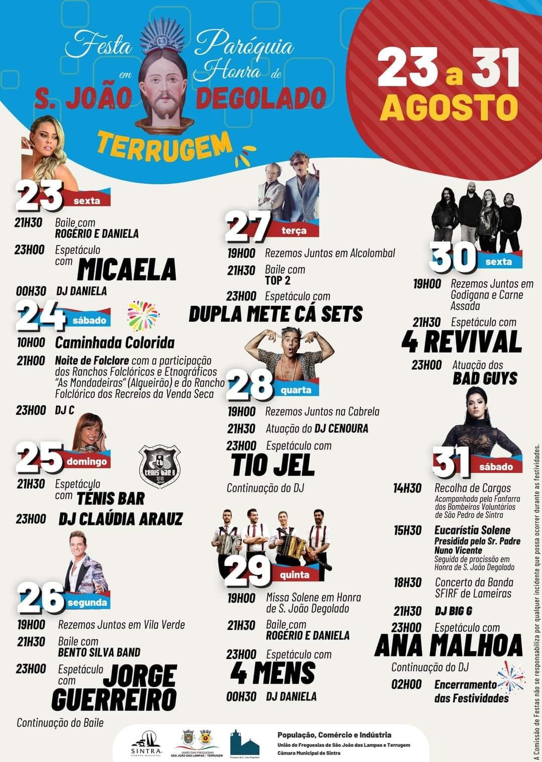 Cartaz Festa em Honra de São João Degolado 2024 - Terrugem