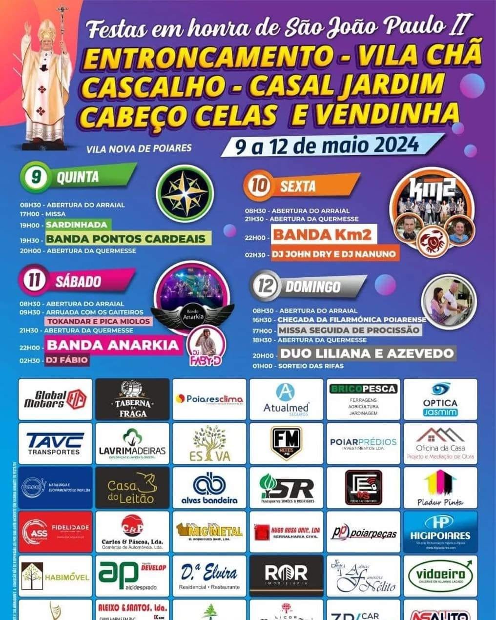 Cartaz Festa em Honra de São João Paulo II 2024 - Vila Nova de Poiares