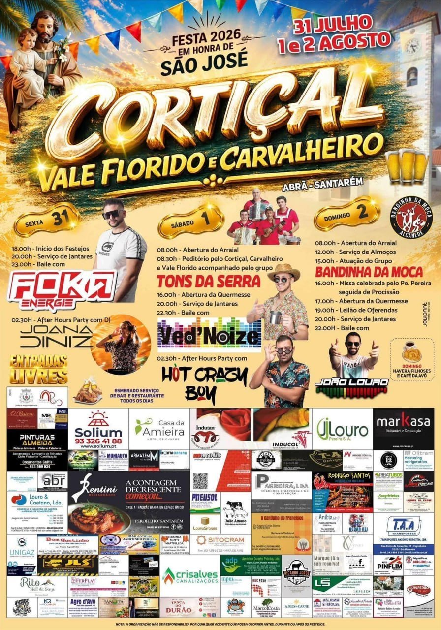 Cartaz Festa em honra de São José 2026 - Cortiçal