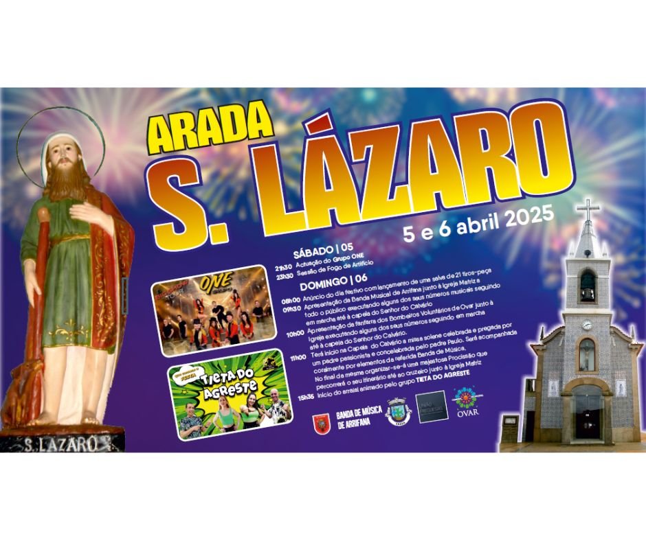Cartaz Festa em Honra de São Lázaro 2025 - Arada