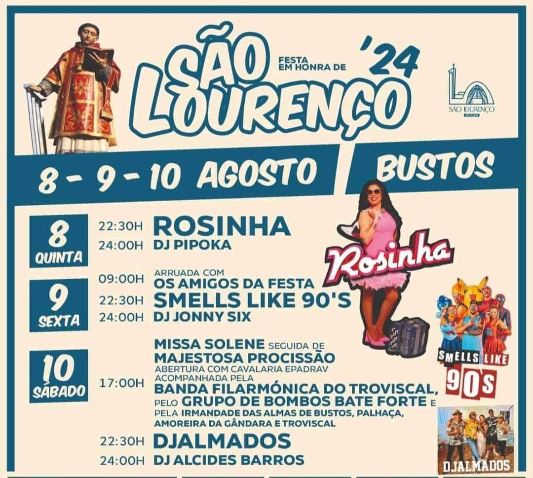 Cartaz Festa em Honra de São Lourenço 2024 - Bustos