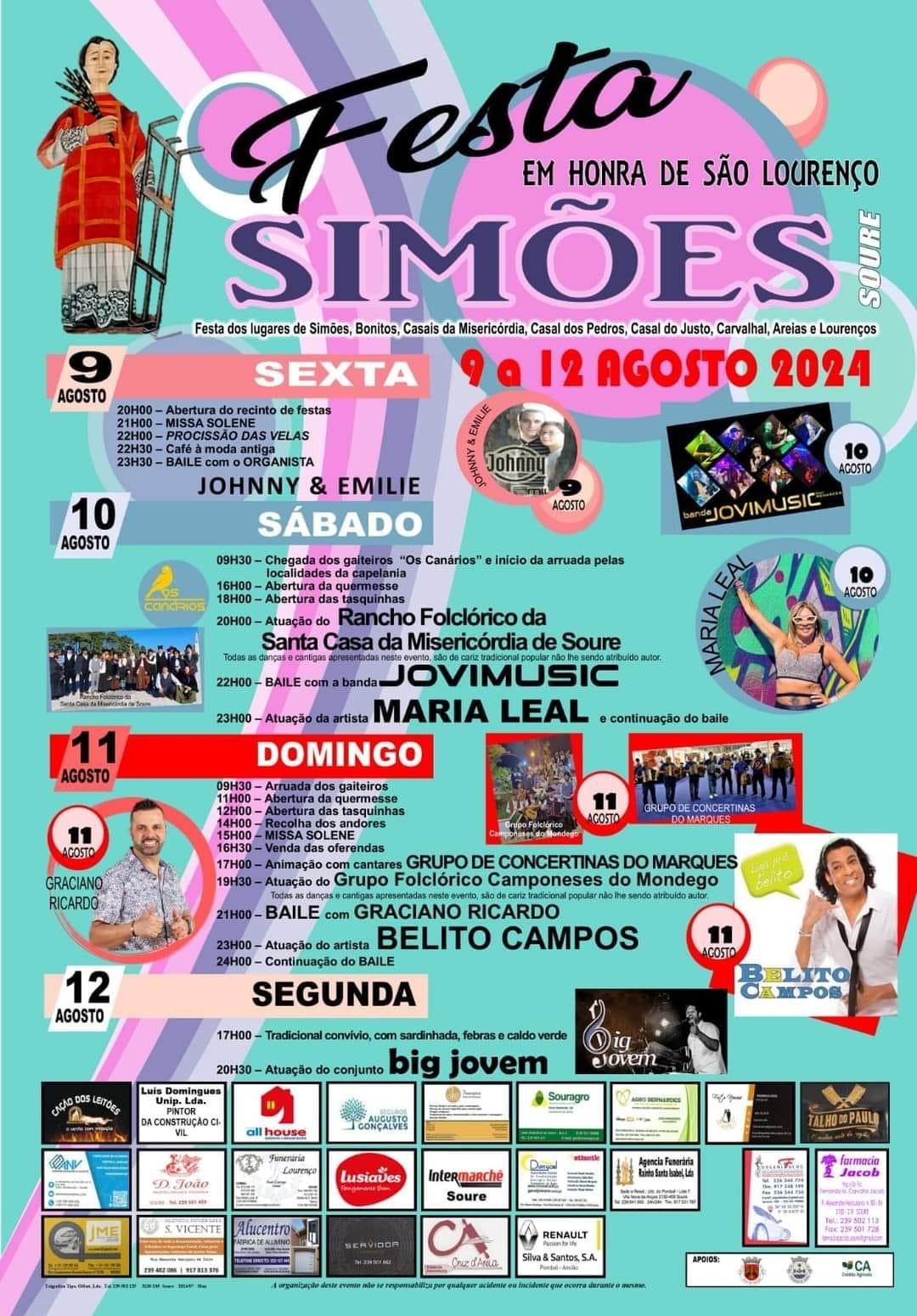 Cartaz Festa em Honra de São Lourenço 2024 - Simões