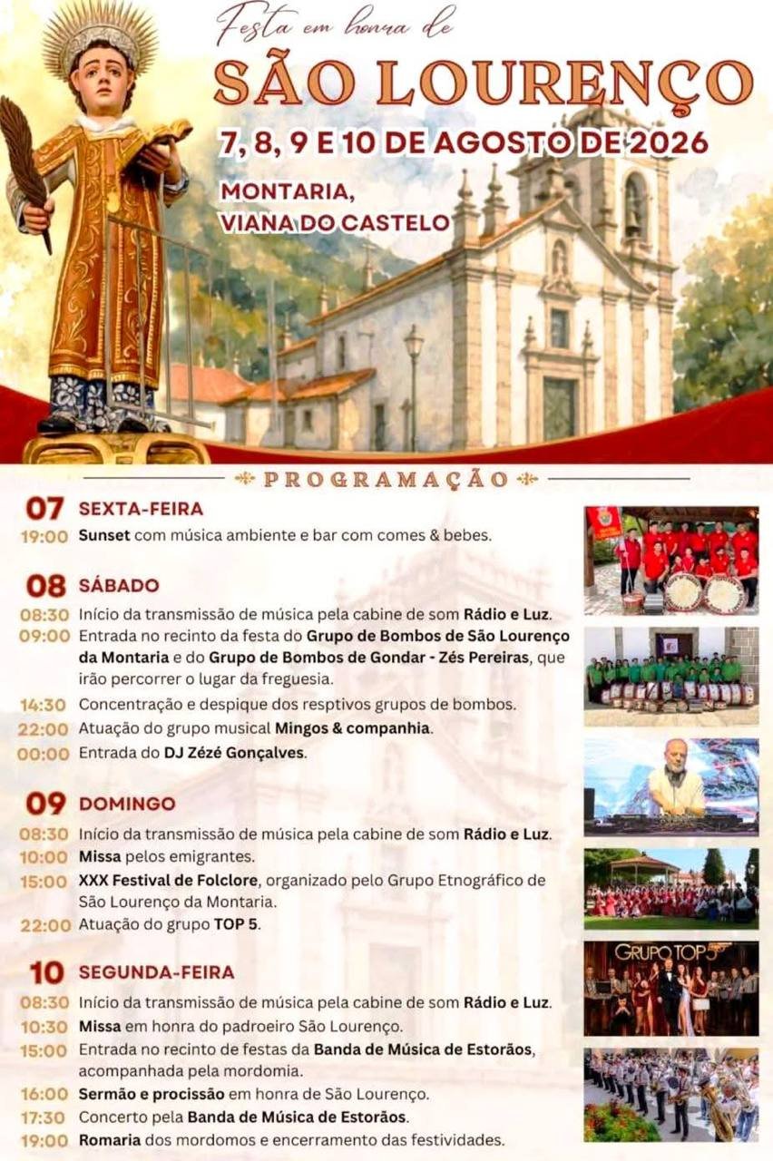 Cartaz Festa em honra de São Lourenço 2026 - Montaria
