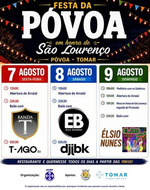 Cartaz Festa em honra de São Lourenço 2026 - Póvoa