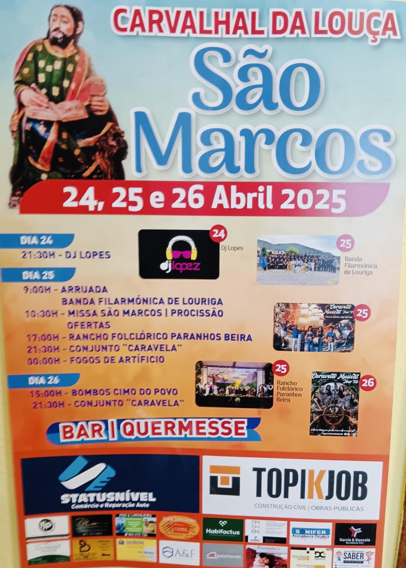 Cartaz Festa em Honra de São Marcos 2025 - Carvalhal da Louça