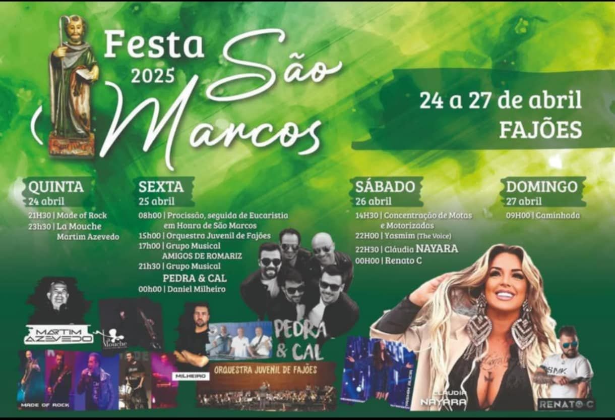 Cartaz Festa em honra de São Marcos 2025 - Fajões