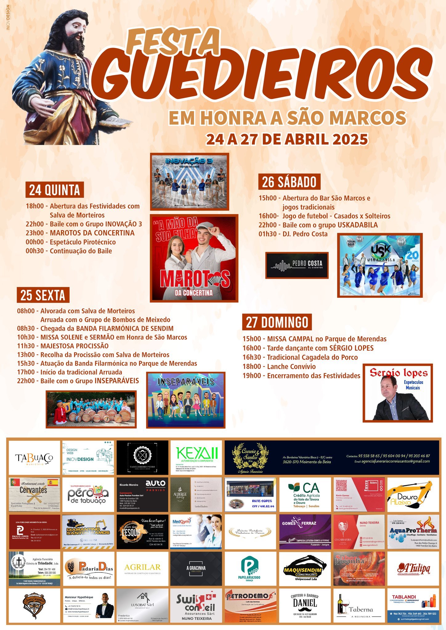Cartaz Festa em Honra de São Marcos 2025 - Guedieiros