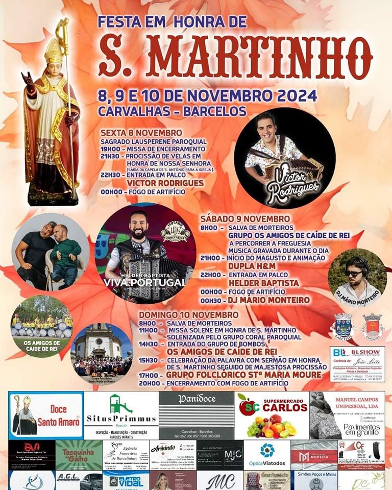 Cartaz Festa em Honra de São Martinho 2024 - Carvalhas