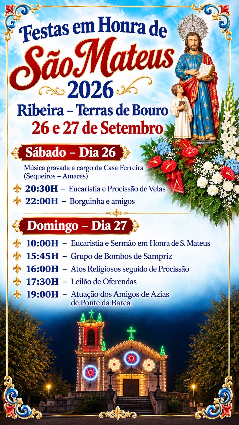 Cartaz Festa em honra de São Mateus 2026 - Ribeira