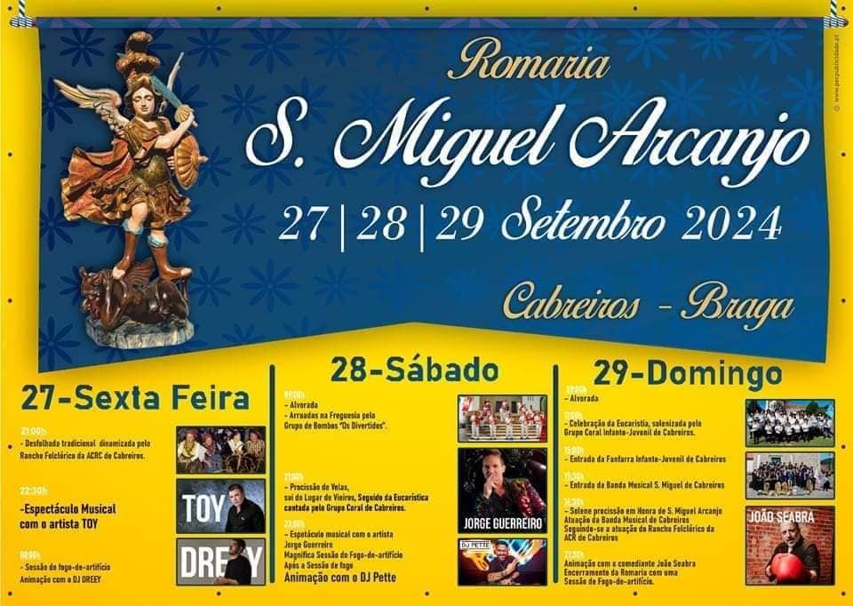 Cartaz Festa em Honra de São Miguel 2024 - Braga