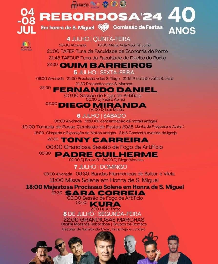 Cartaz Festa em Honra de São Miguel 2024 - Rebordosa