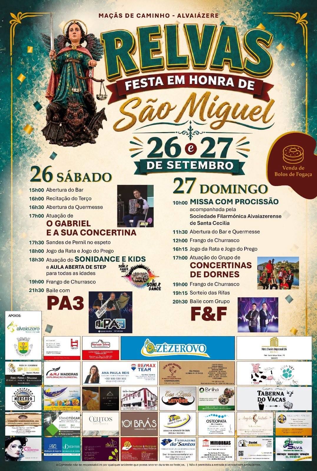 Cartaz Festa em honra de São Miguel 2026 - Relvas