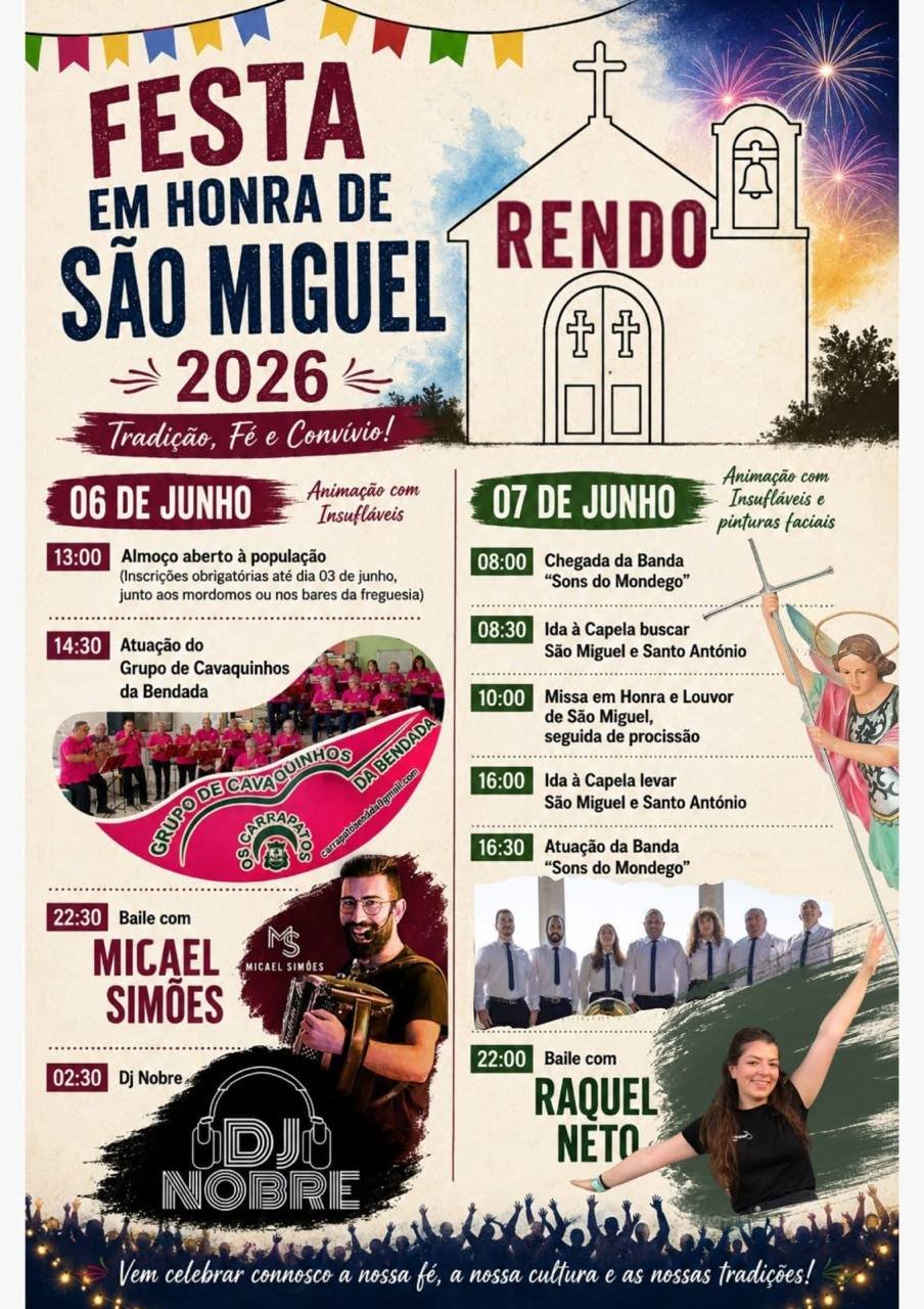 Cartaz Festa em honra de São Miguel 2026 - Rendo