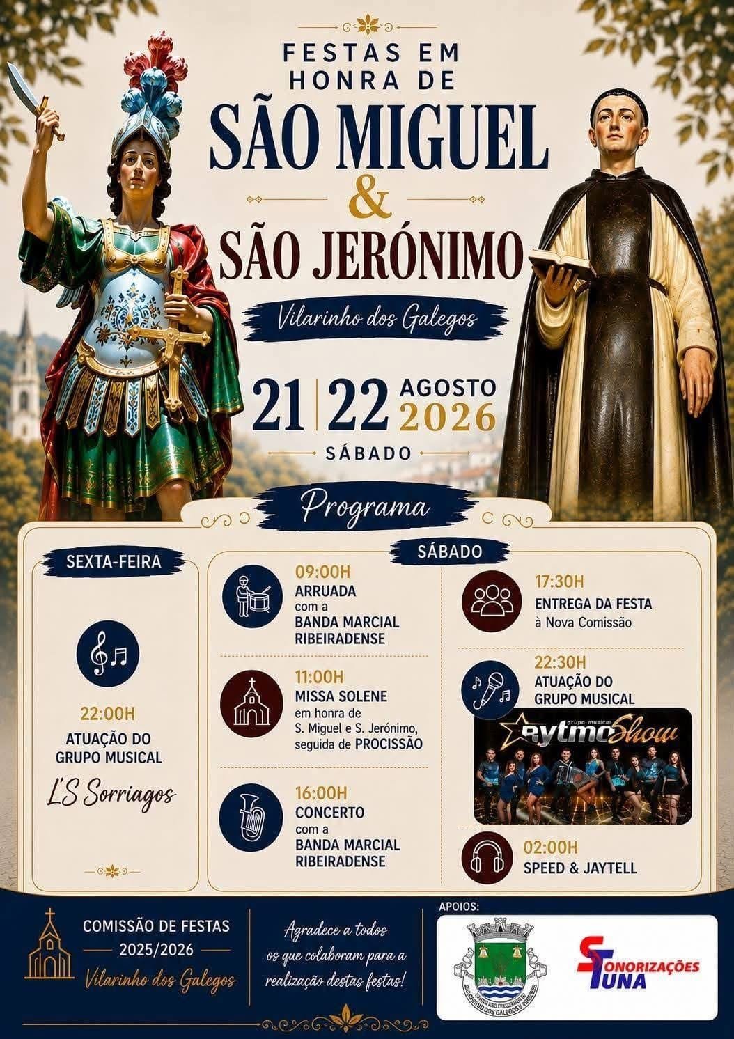 Cartaz Festa em honra de São Miguel 2026 - Vilarinho dos Galegos