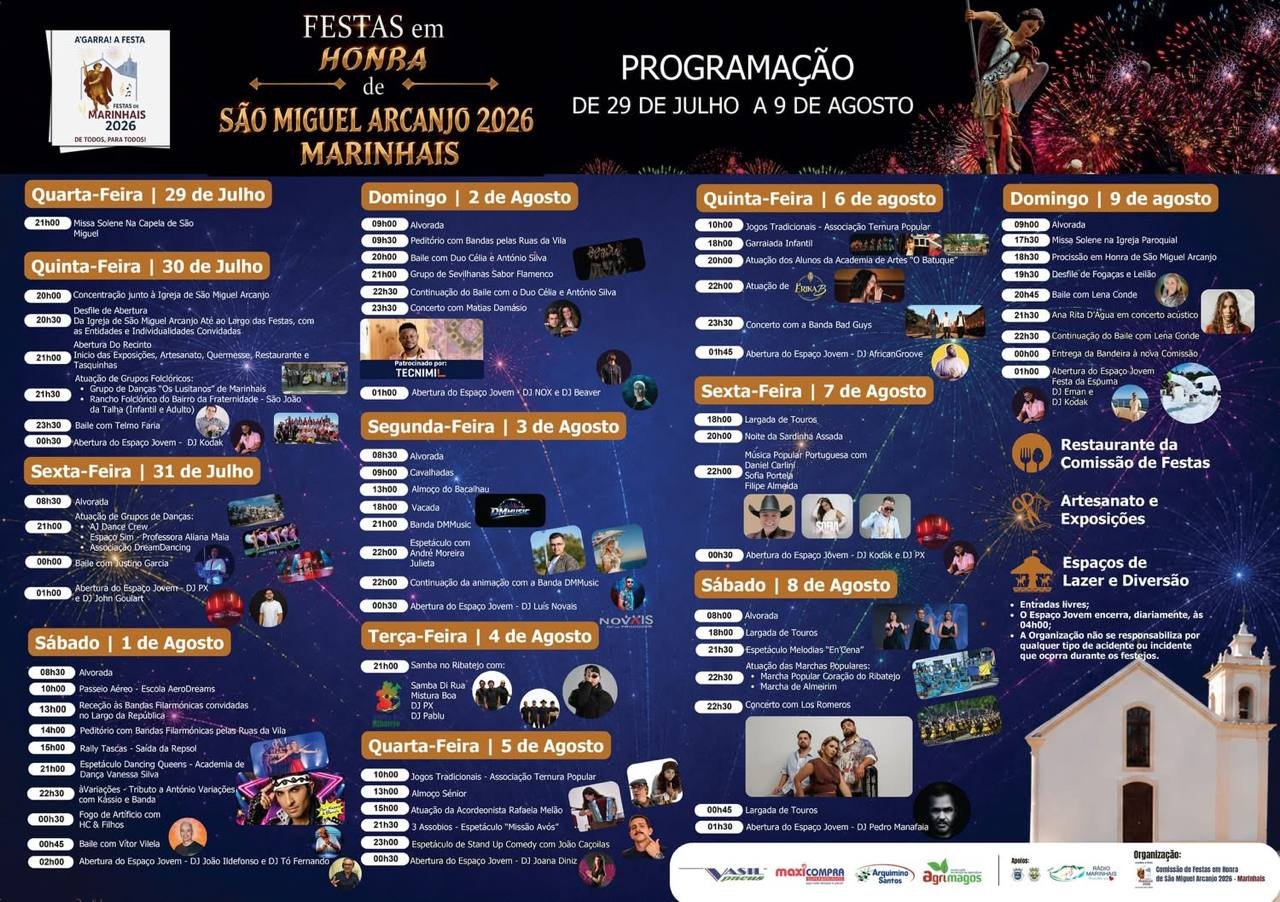 Cartaz Festa em honra de São Miguel Arcanjo 2026 - Marinhais