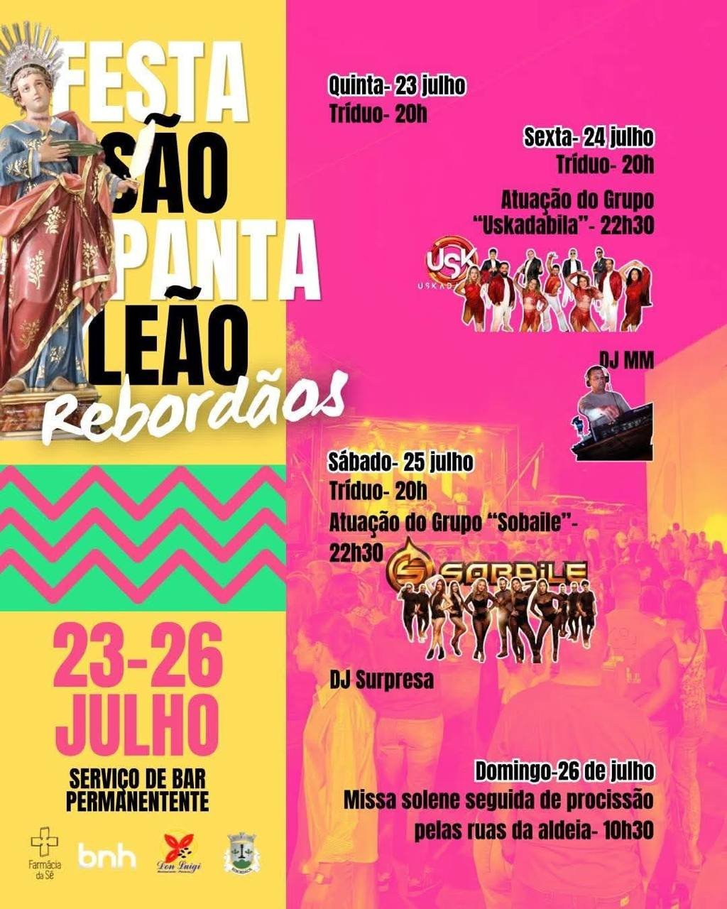Cartaz Festa em honra de São Pantaleão 2026 - Rebordãos