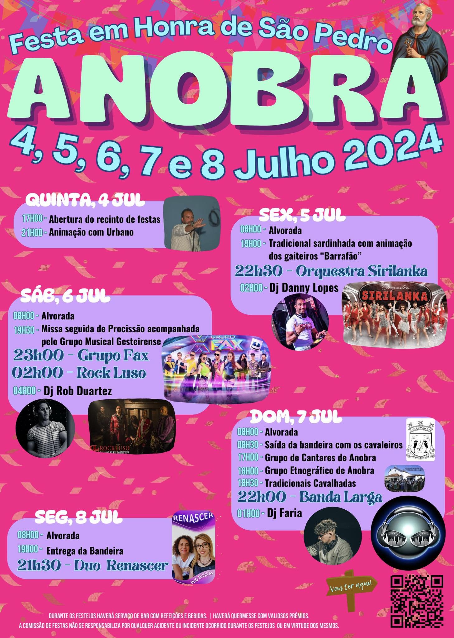 Cartaz Festa em Honra de São Pedro 2024 - Anobra