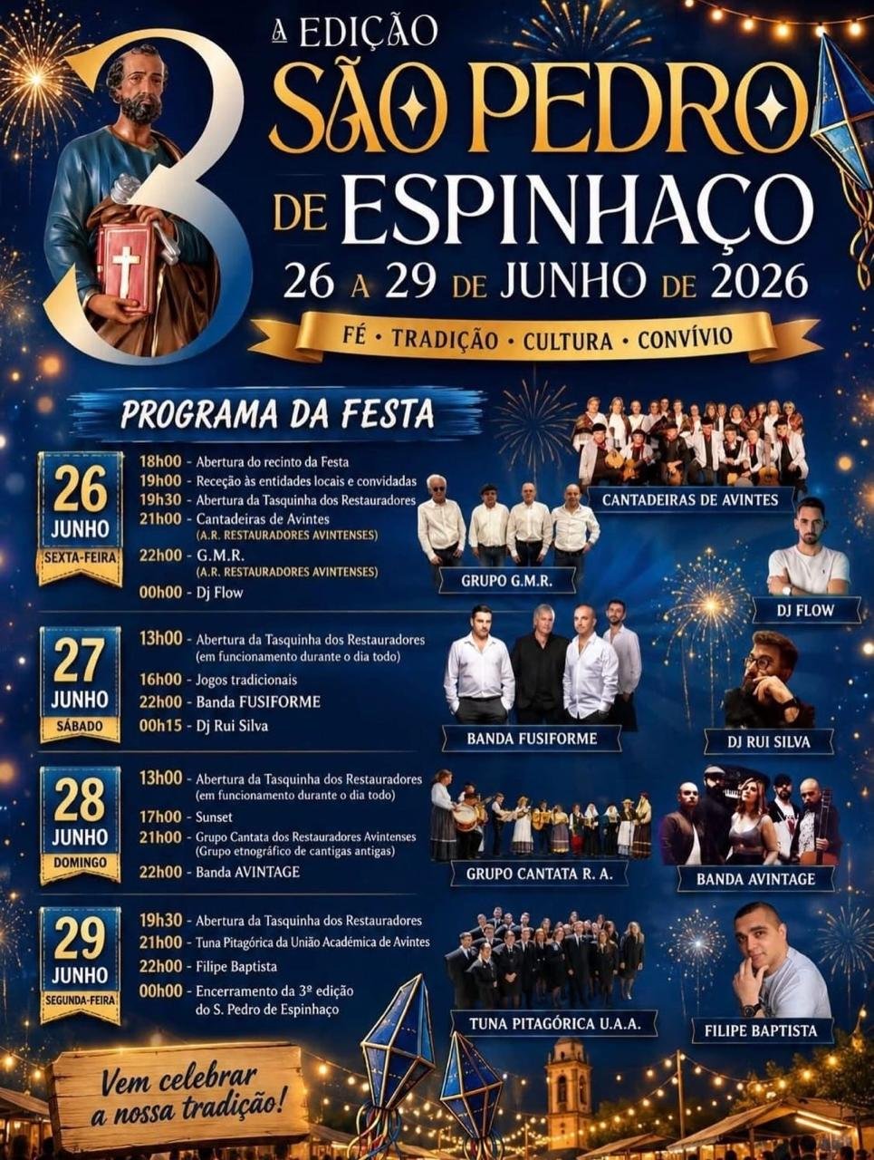 Cartaz Festa em honra de São Pedro 2026 - Espinhaço