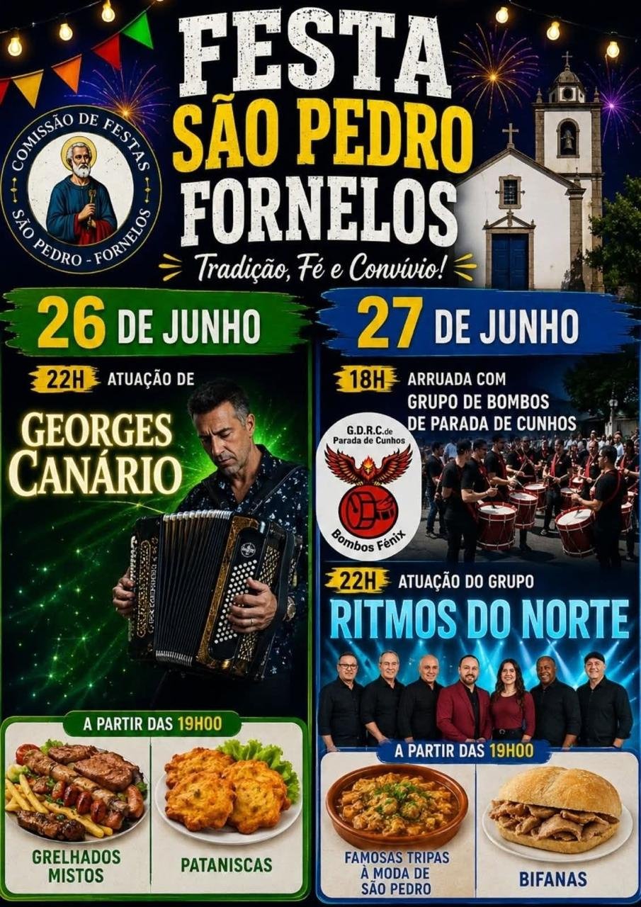 Cartaz Festa em honra de São Pedro 2026 - Fornelos