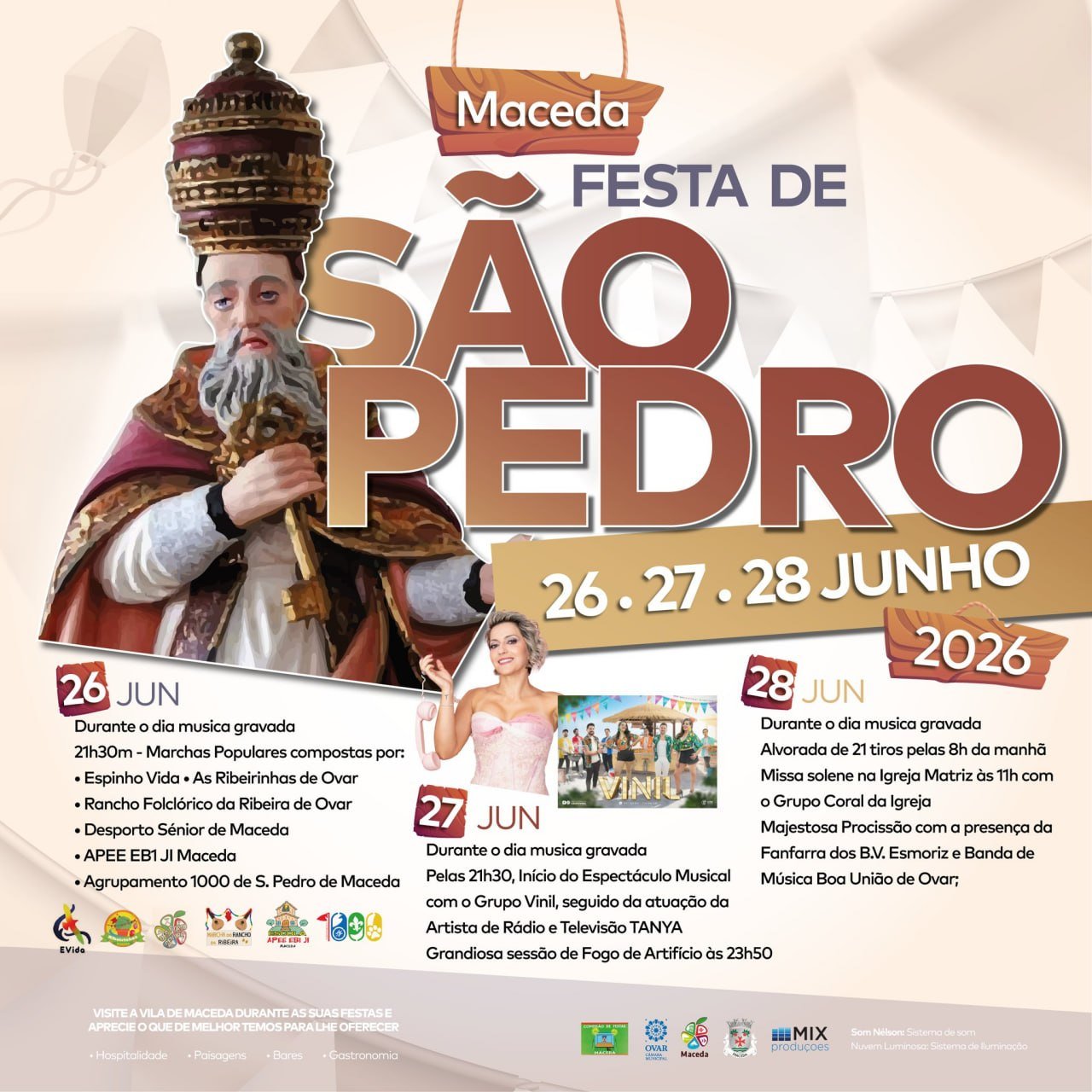 Cartaz Festa em honra de São Pedro 2026 - Maceda