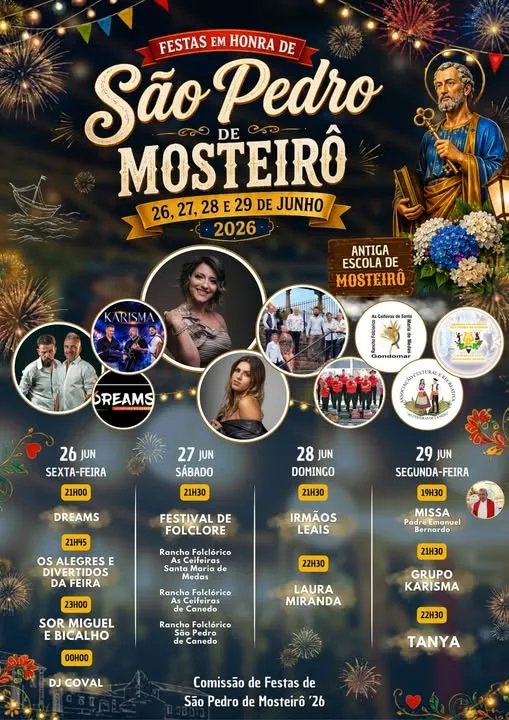Cartaz Festa em honra de São Pedro 2026 - Mosteirô