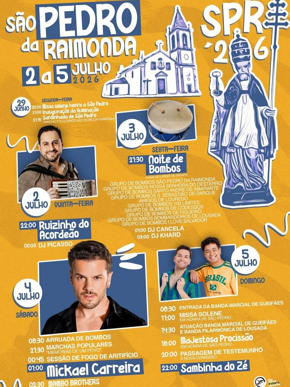 Cartaz Festa em honra de São Pedro 2026 - Raimonda