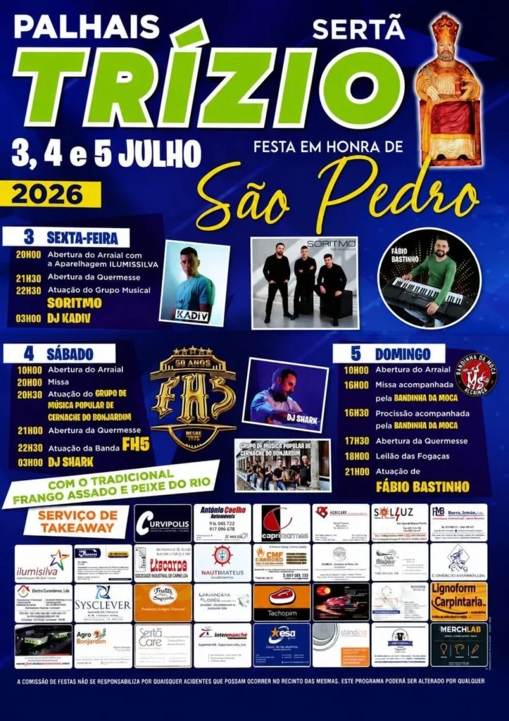 Cartaz Festa em honra de São Pedro 2026 - Trízio