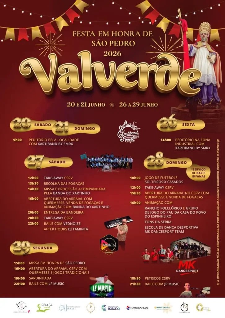 Cartaz Festa em honra de São Pedro 2026 - Valverde