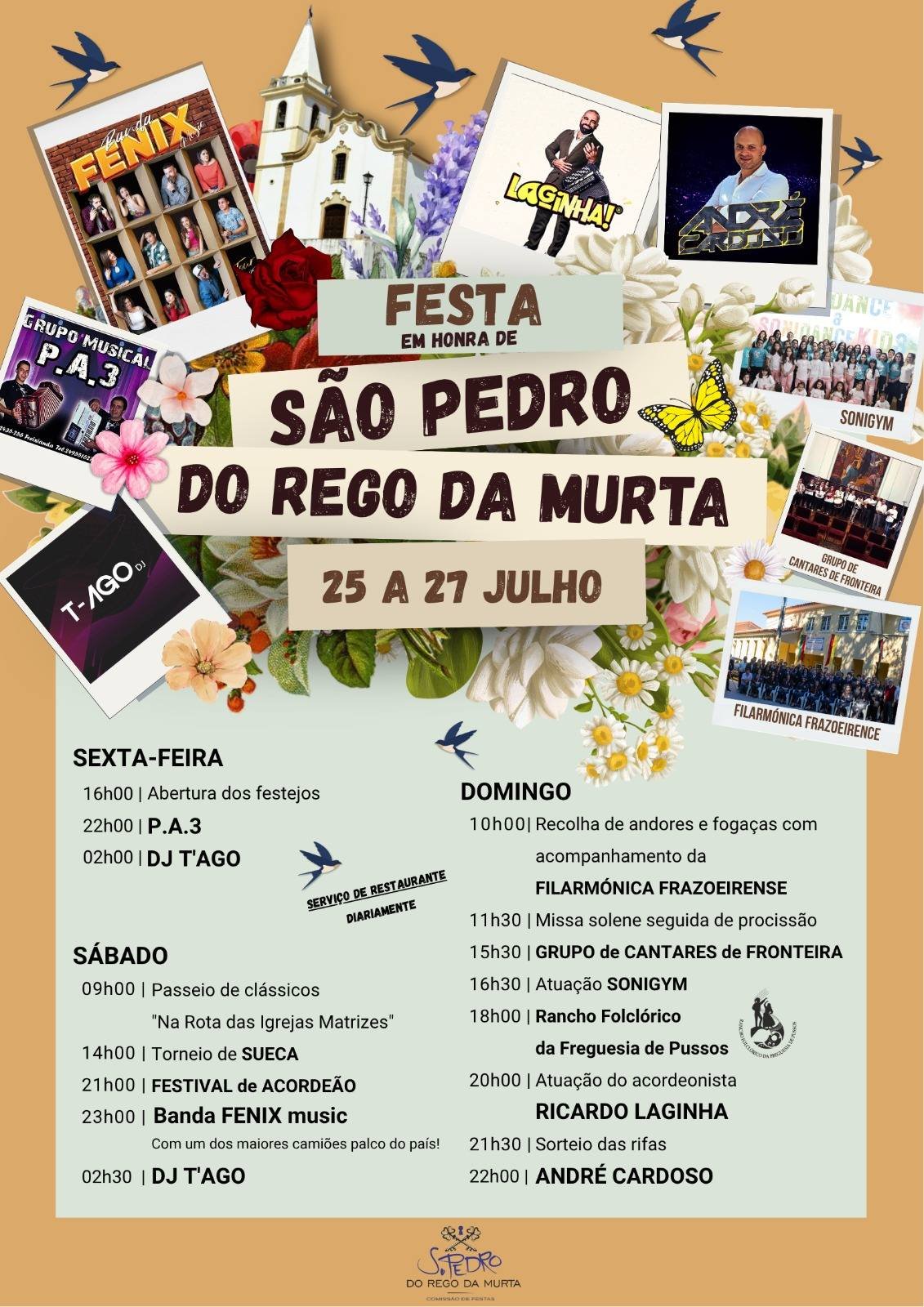 Cartaz Festa em Honra de São Pedro do Rego da Murta 2025 - Alvaiázere