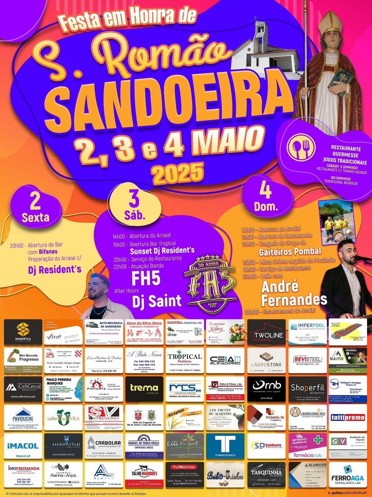 Cartaz Festa em Honra de São Romão 2025 - Sandoeira