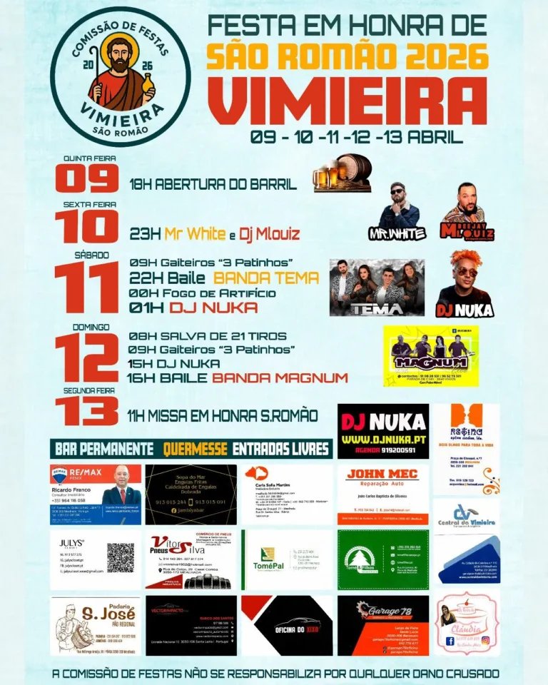 Cartaz Festa em honra de São Romão 2026 - Vimieira