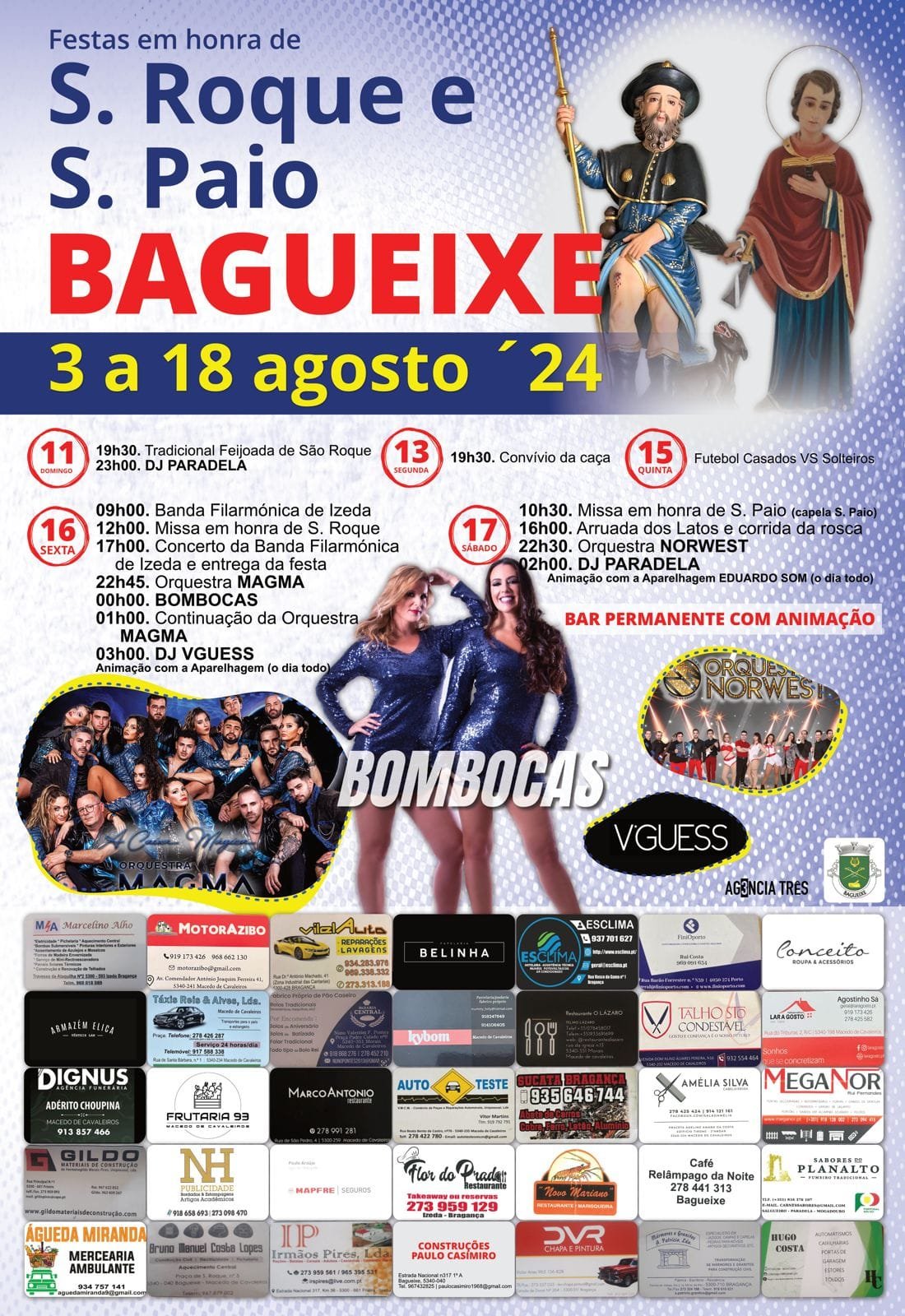 Cartaz Festa em Honra de São Roque 2024 - Bagueixe