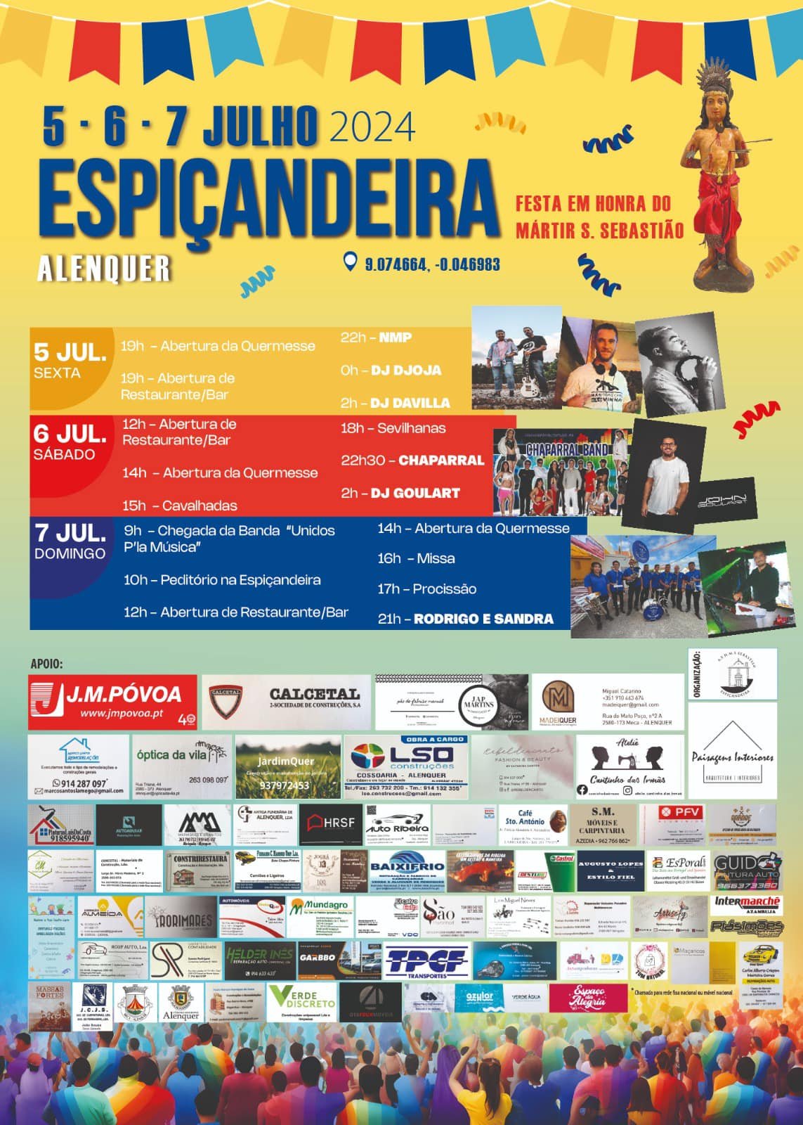 Cartaz Festa em Honra de São Sebastião 2024 - Espiçandeira