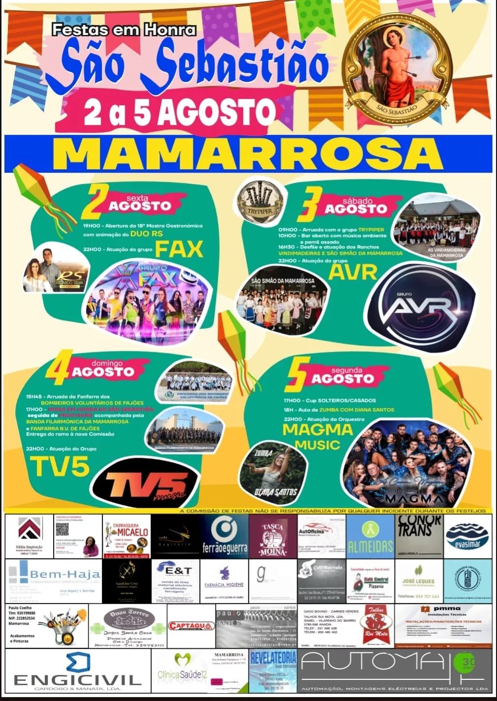 Cartaz Festa em Honra de São Sebastião 2024 - Mamarrosa