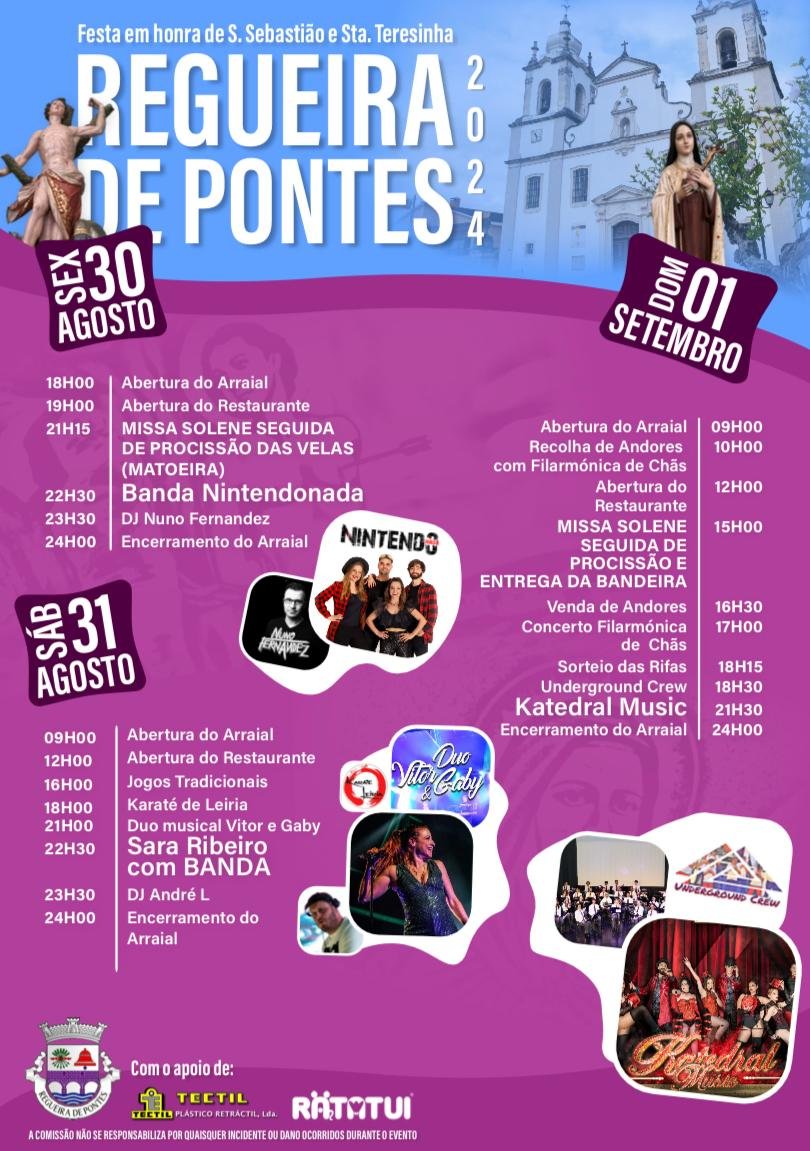 Cartaz Festa em Honra de São Sebastião 2024 - Regueira de Pontes